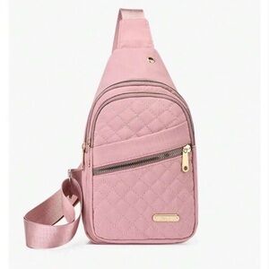 NWOT Quilted Pink Sling Bag Color Pink